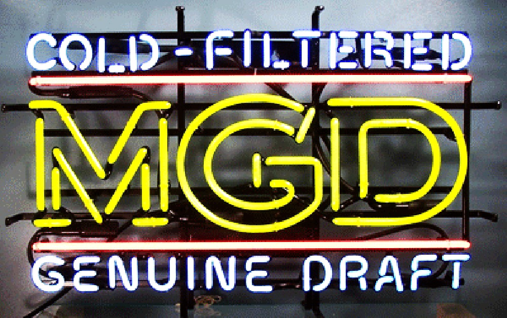 Miller Cold filtered MGD Genuine Draft Neon Sign
